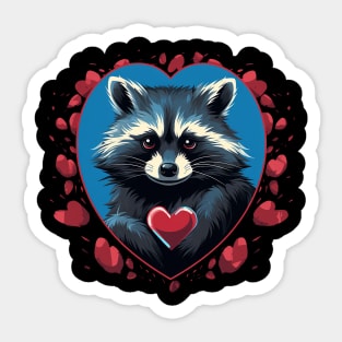 raccoon love Sticker